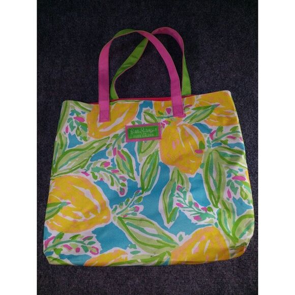 Lilly Pulitzer By Estee Lauder Floral Tote‎ Bag Canvas Bag Multicolor Boho - Picture 1 of 7